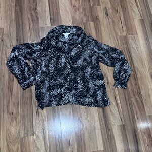 White House Black Market Monochrome Speckled Top